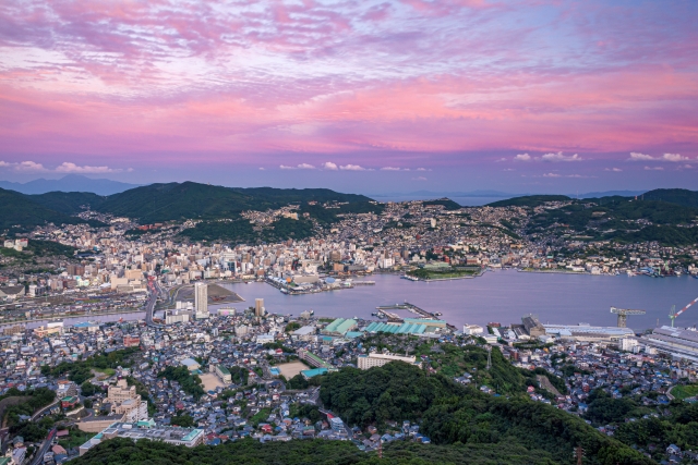 稲佐山展望台景色(夕方)