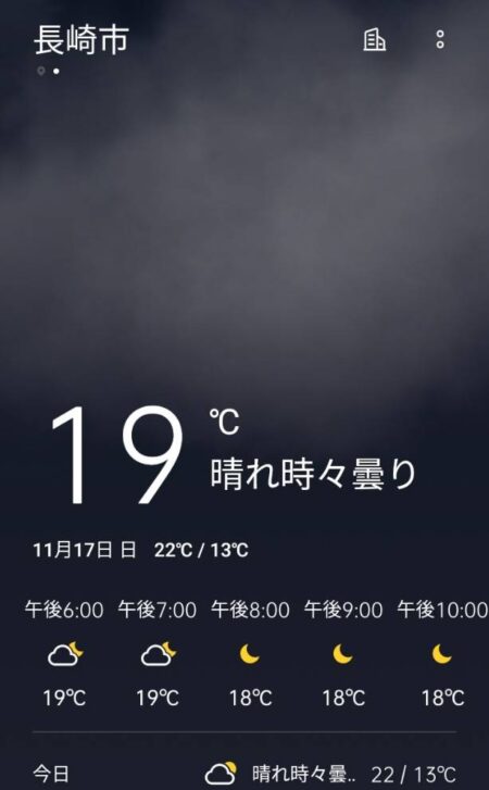 11月 長崎 気温 お出掛け 旅行 寒さ アウター パーカー 羽織